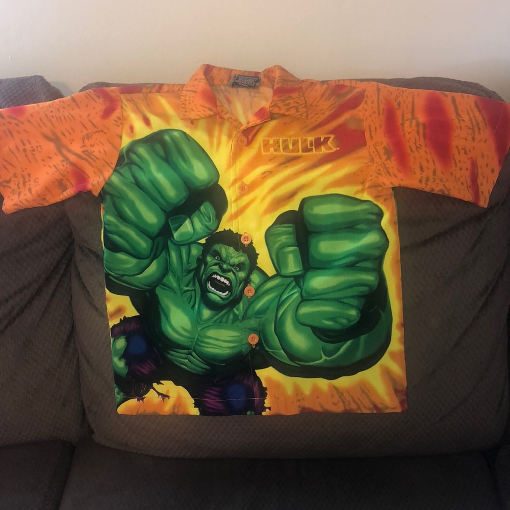 Hulk the movie button up
